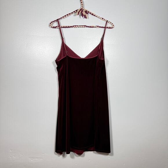 Abercrombie Burgundy Velvet Slip Mini Dress Holiday Party 90s Y2K M - Picture 5 of 6